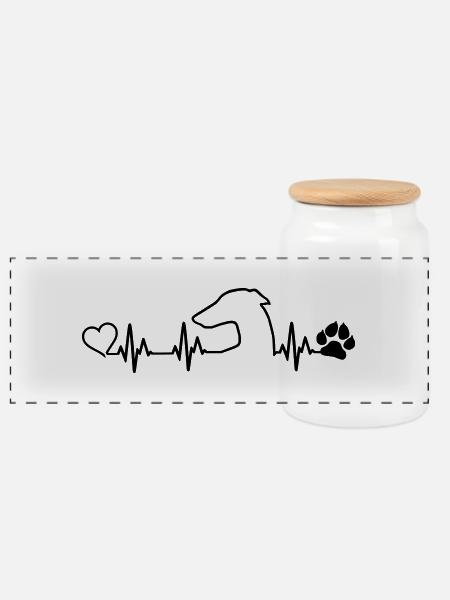 GALGO ESPANOL Heartbeat - Panorama Keksdose mit Holzdeckel - Weiß
