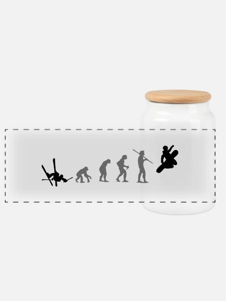 boarders evolution - Panorama Keksdose mit Holzdeckel - Weiß