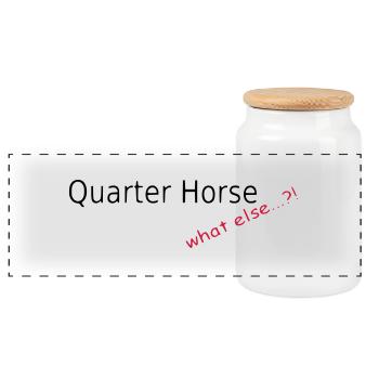 Quarter Horse, quoi d'autre - Boîte à biscuits avec couvercle en bois - blanc - Devant