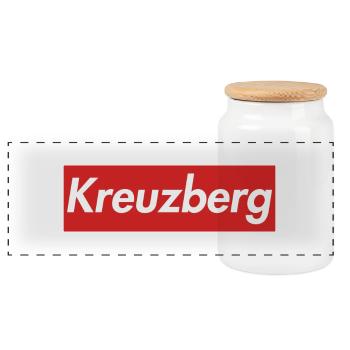 Kreuzberg - Panorama Keksdose mit Holzdeckel - Weiß - Vorne