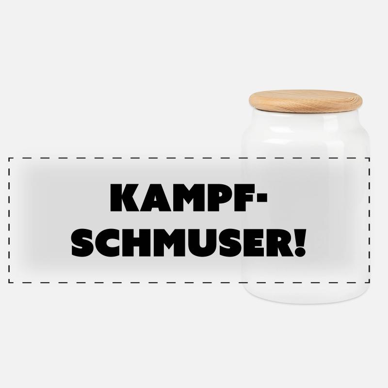 kampfschmuser - Panorama Keksdose mit Holzdeckel - Weiß