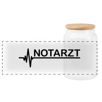 notarzt_f1 - Panoramic Cookie Jar with Wooden Lid - white - Front