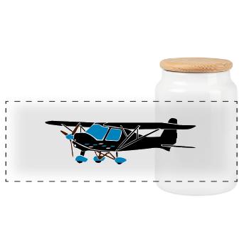 C42 - Boîte à biscuits avec couvercle en bois - blanc - Devant