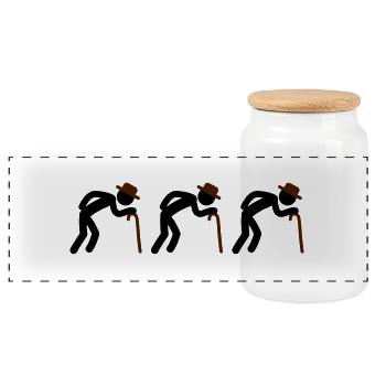 Old Man Team - Boîte à biscuits avec couvercle en bois - blanc - Devant