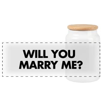 Marry Me - Panorama Keksdose mit Holzdeckel - Weiß - Vorne
