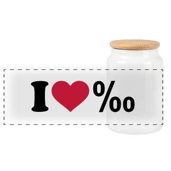 I love Alcool - Boîte à biscuits avec couvercle en bois - blanc - Devant