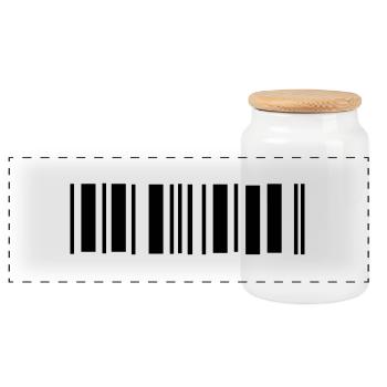 barcode - Panorama Keksdose mit Holzdeckel - Weiß - Vorne