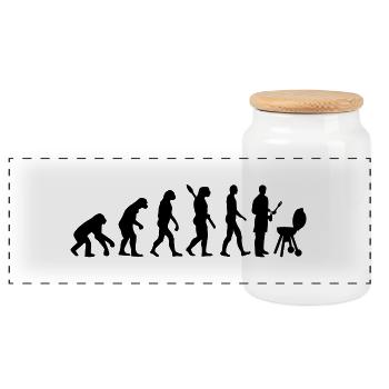 Evolution BBQ barbecue - Boîte à biscuits avec couvercle en bois - blanc - Devant