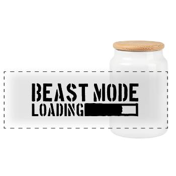 Beast Mode Loading Power - Panorama Keksdose mit Holzdeckel - Weiß - Vorne