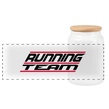 Cool Running Team Logo - Boîte à biscuits avec couvercle en bois - blanc - Devant
