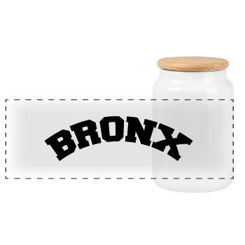 bronx - Boîte à biscuits avec couvercle en bois - blanc - Devant