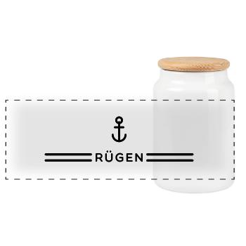 Rügen - Panorama Keksdose mit Holzdeckel - Weiß - Vorne