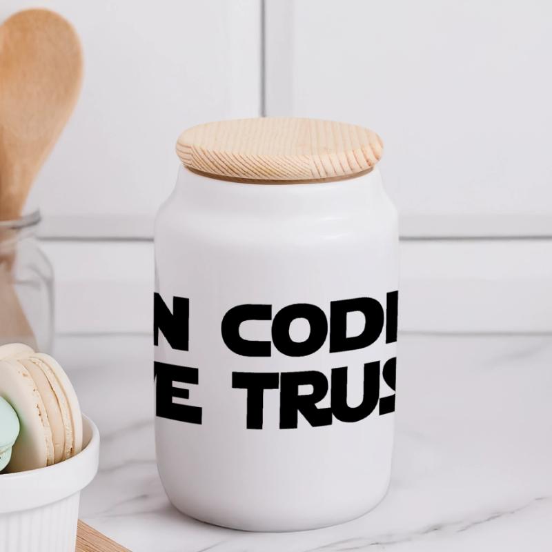 Computer / Developer / Geek / Code / Funny Panoramic Cookie Jar with Wooden Lid