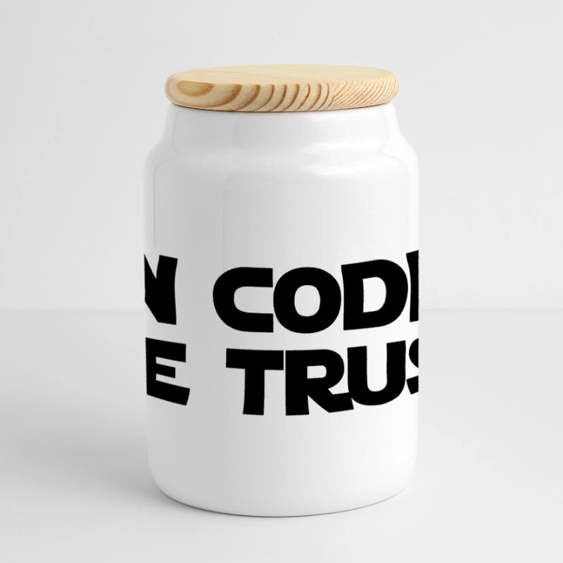 Computer / Developer / Geek / Code / Funny Panoramic Cookie Jar with Wooden Lid