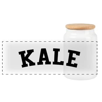 KALE - Panoramic Cookie Jar with Wooden Lid - white - Front