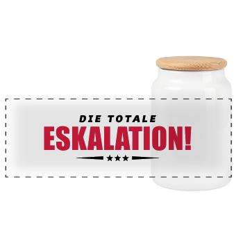 eskalation totale design - Panorama Keksdose mit Holzdeckel - Weiß - Vorne