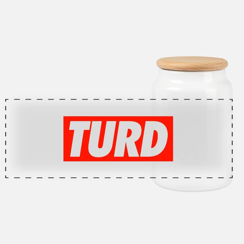 Turd - Panoramic Cookie Jar with Wooden Lid - white