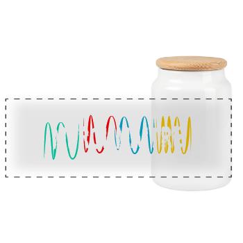 MERCI. MERCI MAÎTRE. CADEAU MAÎTRE. VACANCES. ÉTÉ. - Boîte à biscuits avec couvercle en bois - blanc - Devant