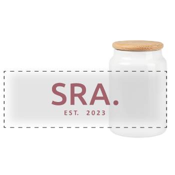 2023 Douche nuptiale de mariage de mariage 2023 - Boîte à biscuits avec couvercle en bois - blanc - Devant