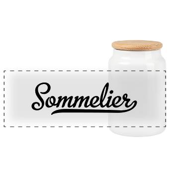 Sommelier - Panoramic Cookie Jar with Wooden Lid - white - Front