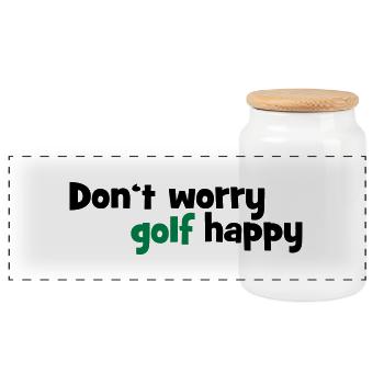 Golf - Panorama Keksdose mit Holzdeckel - Weiß - Vorne