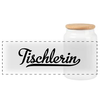 Tischlerin - Panorama Keksdose mit Holzdeckel - Weiß - Vorne