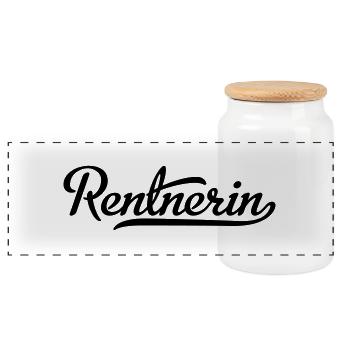 Rentnerin - Panorama Keksdose mit Holzdeckel - Weiß - Vorne