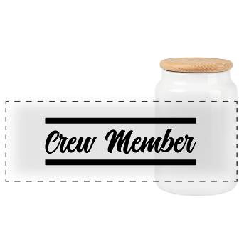 crew member - Panoramic Cookie Jar with Wooden Lid - white - Front