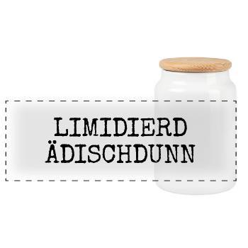 Limidierd Ädischdunn - Pfälzische Edition Pfälzer - Panorama Keksdose mit Holzdeckel - Weiß - Vorne