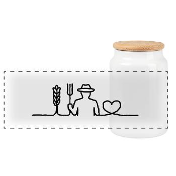 Pas de pays sans paysans - Boîte à biscuits avec couvercle en bois - blanc - Devant