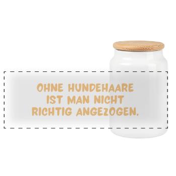 Fell auf dem Shirt? Ganz normal - Panorama Keksdose mit Holzdeckel - Weiß - Vorne