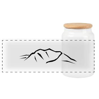 Snowdon - Panoramic Cookie Jar with Wooden Lid - white - Front