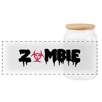 Zombie - Panorama Keksdose mit Holzdeckel - Weiß - Vorne