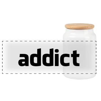 F-addic - Boîte à biscuits avec couvercle en bois - blanc - Devant