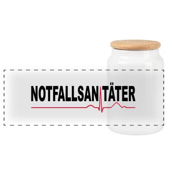 Notfallsanitäter - Panorama Keksdose mit Holzdeckel - Weiß - Vorne