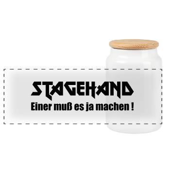Stagehand Einer muss es ja machen - Panorama Keksdose mit Holzdeckel - Weiß - Vorne