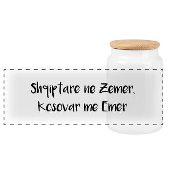shqiptar_ne_zemer - Panorama Keksdose mit Holzdeckel - Weiß - Vorne