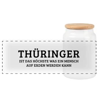 Thüringer – Thüringen (dh - Panorama Keksdose mit Holzdeckel - Weiß - Vorne