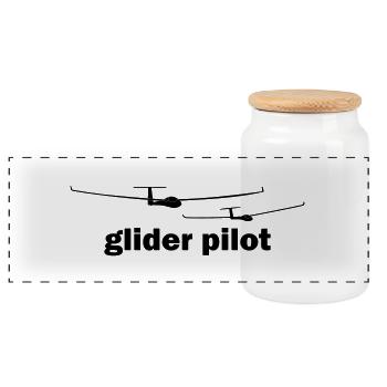 glider pilot - Panorama Keksdose mit Holzdeckel - Weiß - Vorne