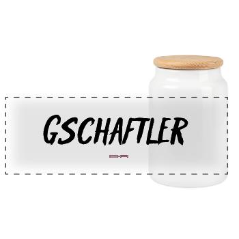 Gschaftler - Panorama Keksdose mit Holzdeckel - Weiß - Vorne