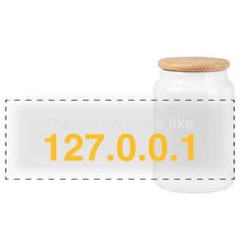 NERD HUMOR: Es gibt keinen Ort wie Localhost - Panorama Keksdose mit Holzdeckel - Weiß - Vorne