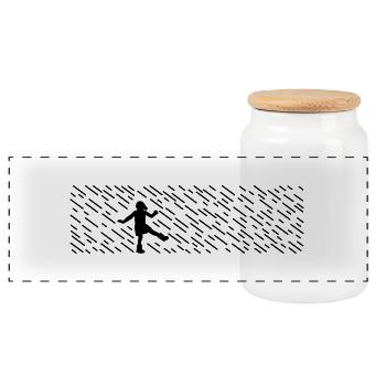 dancing in the rain - Panorama Keksdose mit Holzdeckel - Weiß - Vorne