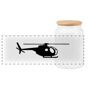 helicopter kids military rc - Panorama Keksdose mit Holzdeckel - Weiß - Vorne