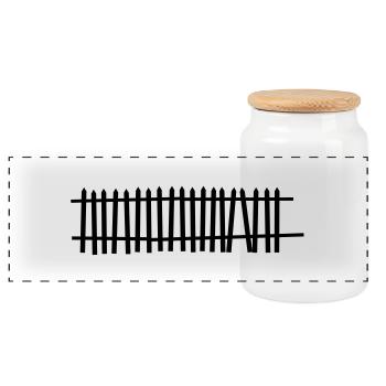 fence - Panoramic Cookie Jar with Wooden Lid - white - Front