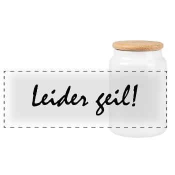 Leider geil! - Panorama Keksdose mit Holzdeckel - Weiß - Vorne
