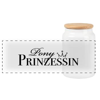 Pony Prinzessin - Panorama Keksdose mit Holzdeckel - Weiß - Vorne