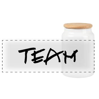 kl_team_vec_1 en - Panoramic Cookie Jar with Wooden Lid - white - Front