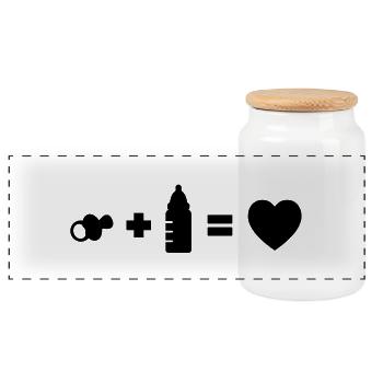 schnuller_flasche_love__f1 - Boîte à biscuits avec couvercle en bois - blanc - Devant