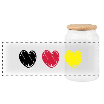 deutschland_herz__f3 - Boîte à biscuits avec couvercle en bois - blanc - Devant