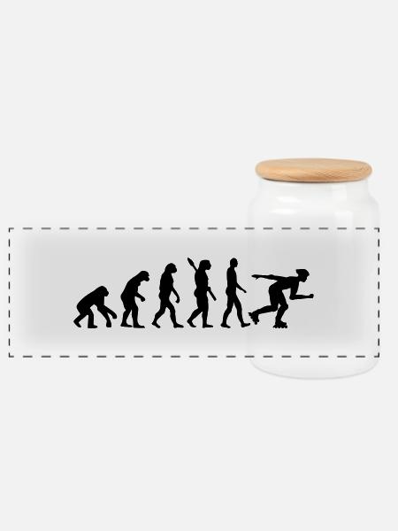 Evolution Inline Skating - Panorama Keksdose mit Holzdeckel - Weiß